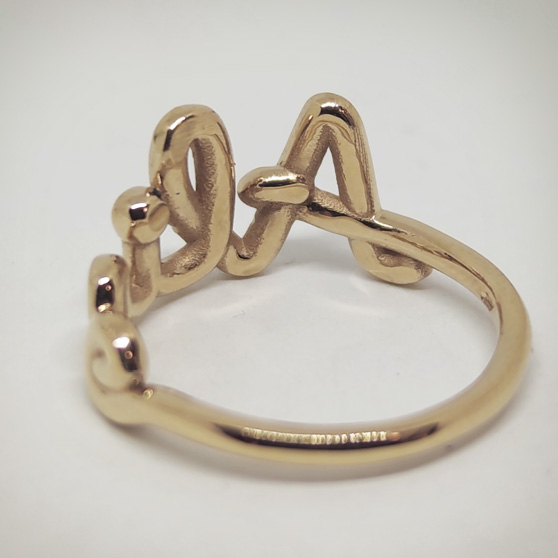Anello in oro con nome, foto dell'interno