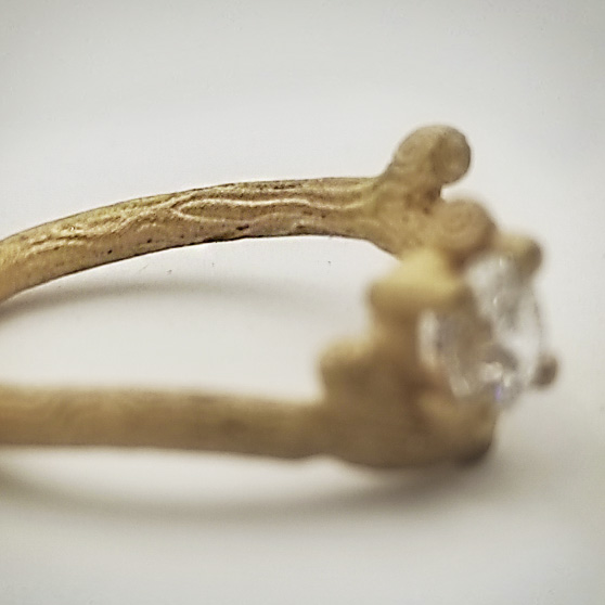 Anello rametto, particolare del trattamento della superficie del gambo