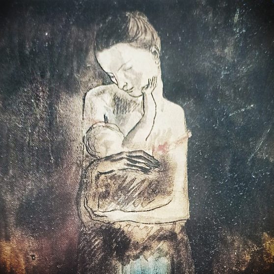 Quadro di Picasso Mamma con bambino, soggetto di un anello chevalier