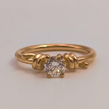 Anello Nodi - Oro Rosa e Diamante Naturale - thumb